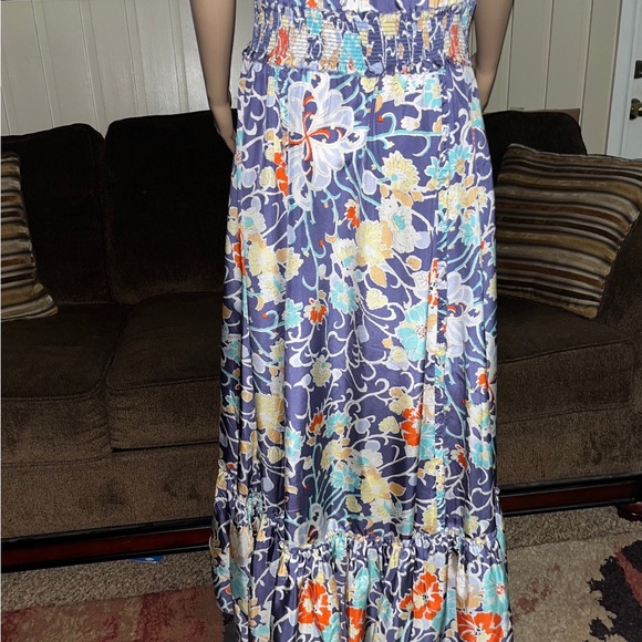 Leifsdottier • Maxi • Boho • Multi-Colors • Floral • Silk • Size 12 • Dress - Picture 12 of 16